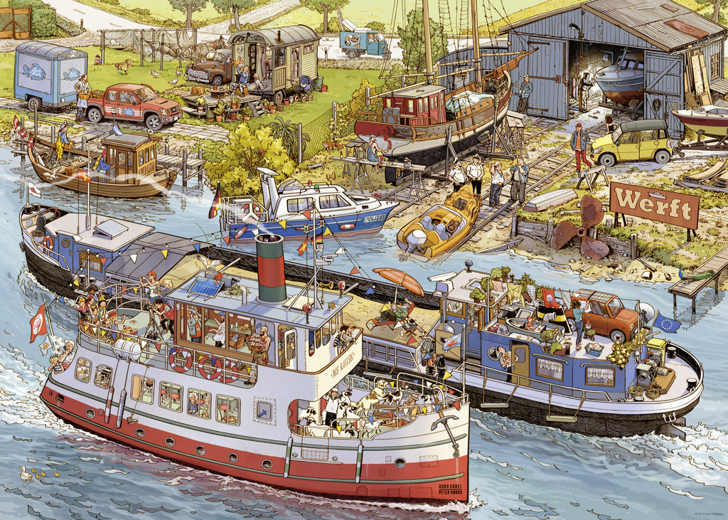 Boatyard, Gobel & Knorr, 1000 Pieces Puzzle