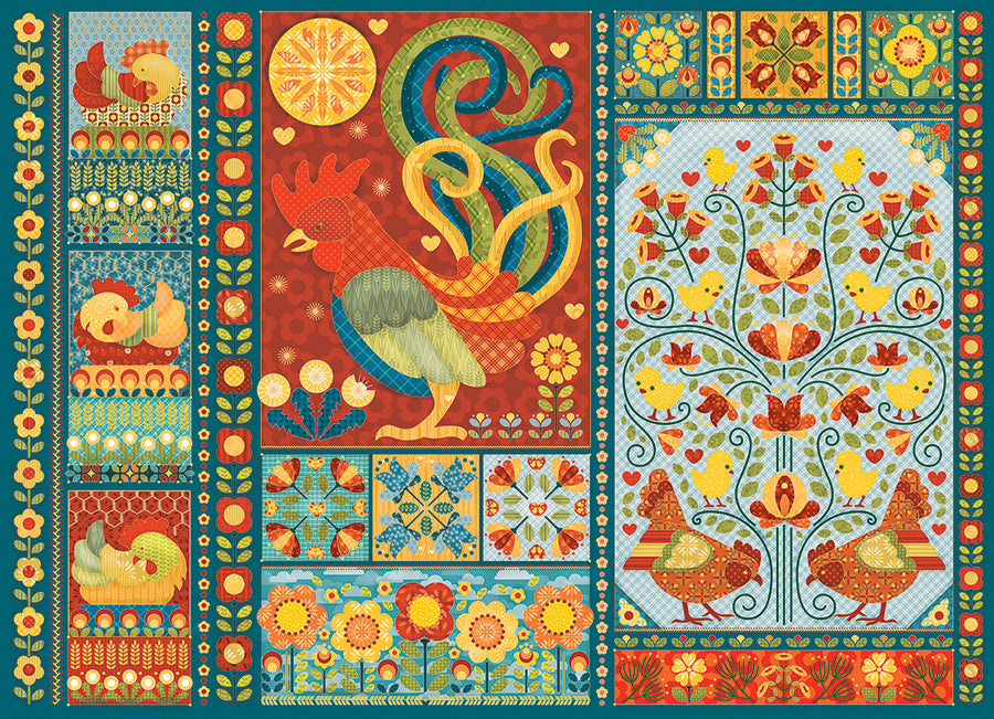 Scandi Chicken Quilt | 1000 Piece