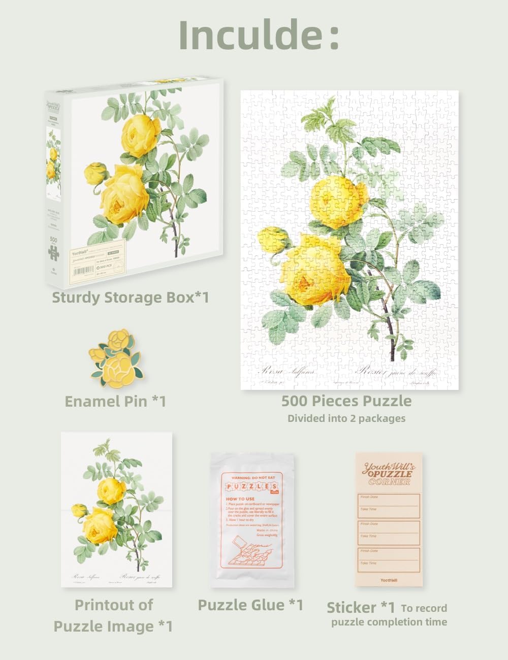 The Bible of Roses (Yellow) - 500 Pieces - Jigsaw Puzzle