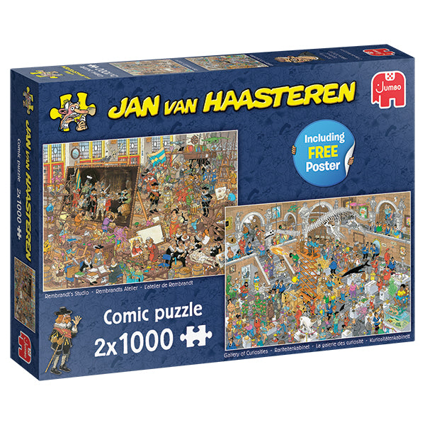 Rembrandt's Studio / Gallery of Curiosities, Jan van Haasteren, 2X1000 Pieces Puzzle