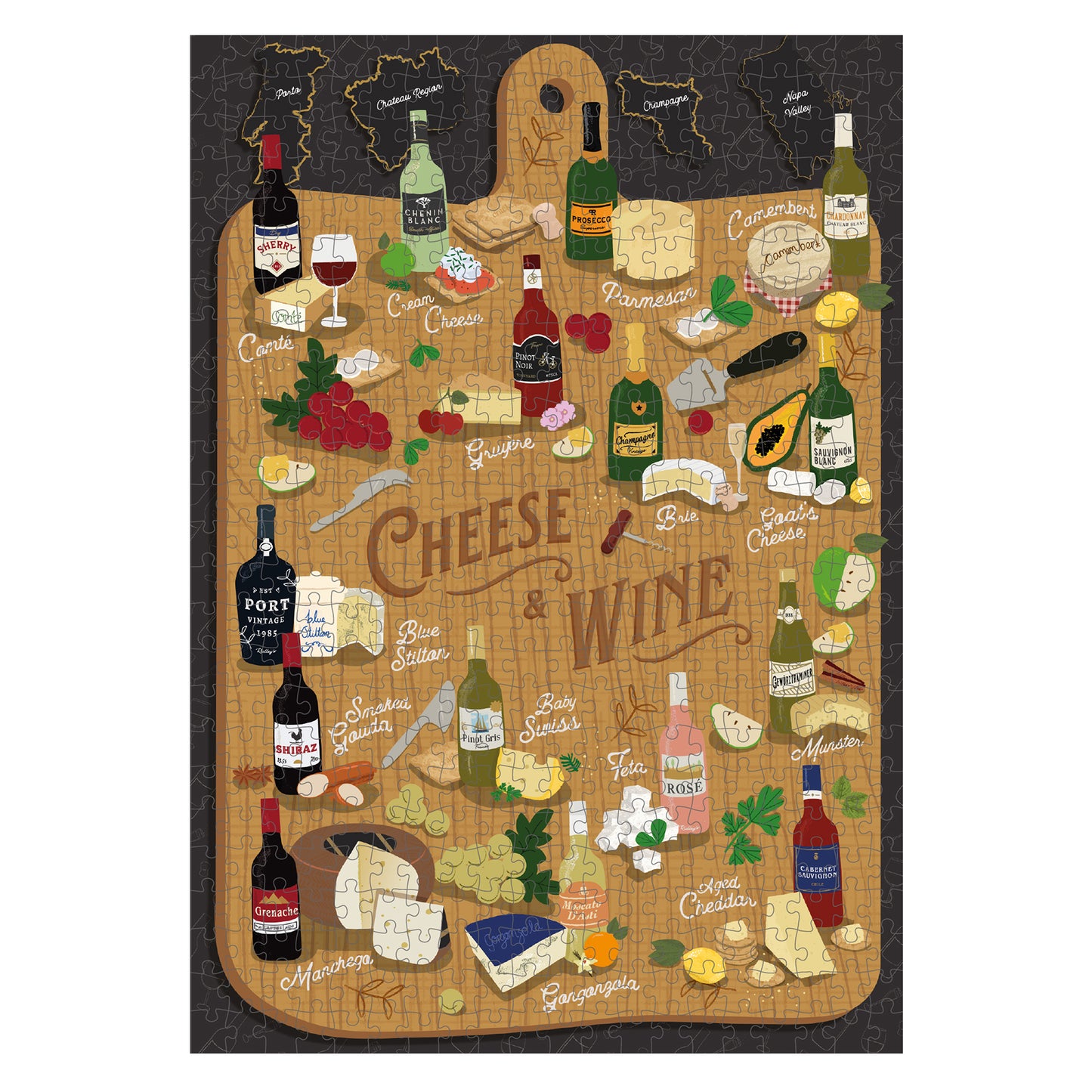 Cheese + Wine 500 Piece Jigsaw Puzzle