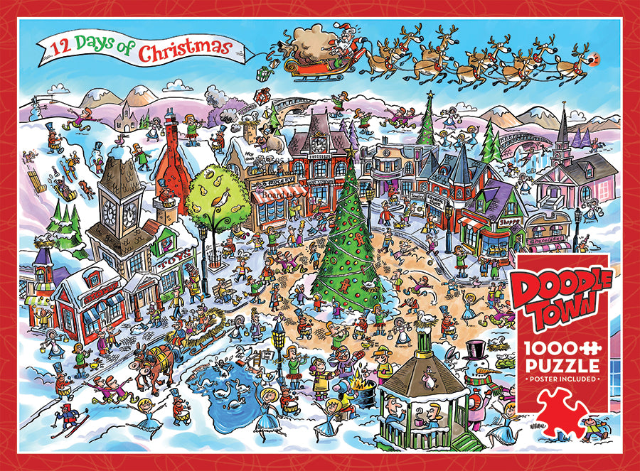 DoodleTown: 12 Days of Christmas | 1000 Piece