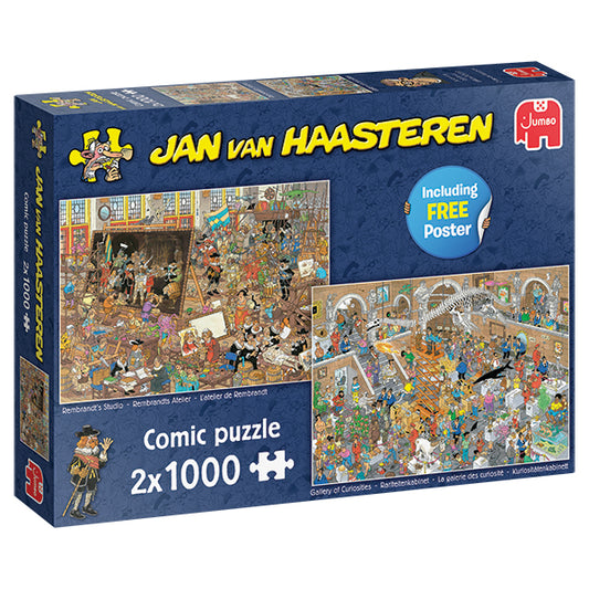 Rembrandt's Studio / Gallery of Curiosities, Jan van Haasteren, 2X1000 Pieces Puzzle