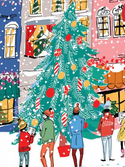 Michael Storrings Christmas Carolers Square Boxed 1000 Piece Puzzle