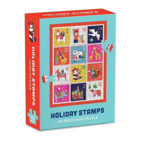 Holiday Stamps 130-PIece Mini Puzzle