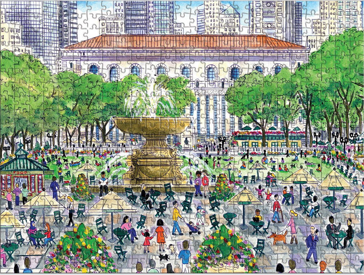 Michael Storrings Springtime at the Library 500 Piece Double-Sided Puzzle