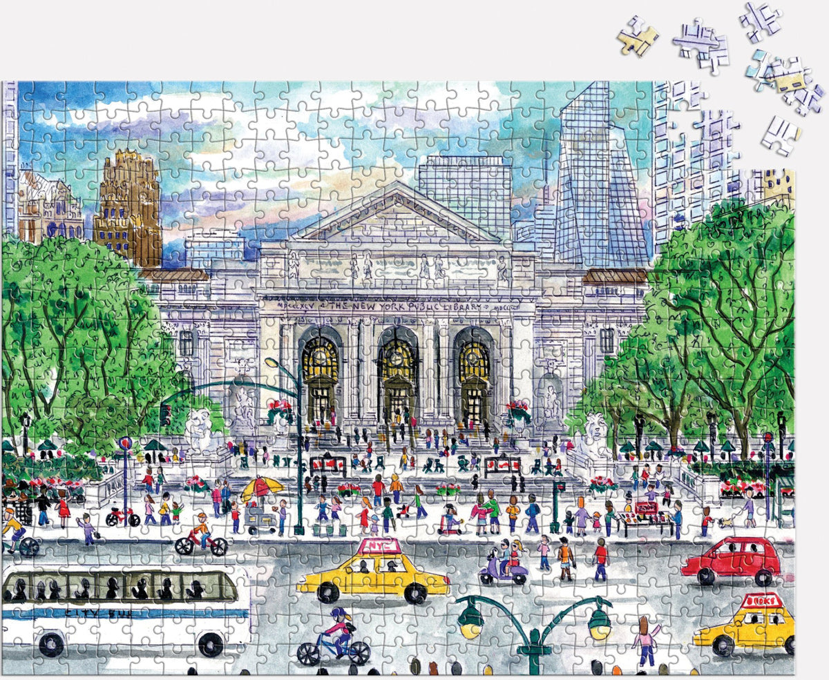 Michael Storrings Springtime at the Library 500 Piece Double-Sided Puzzle