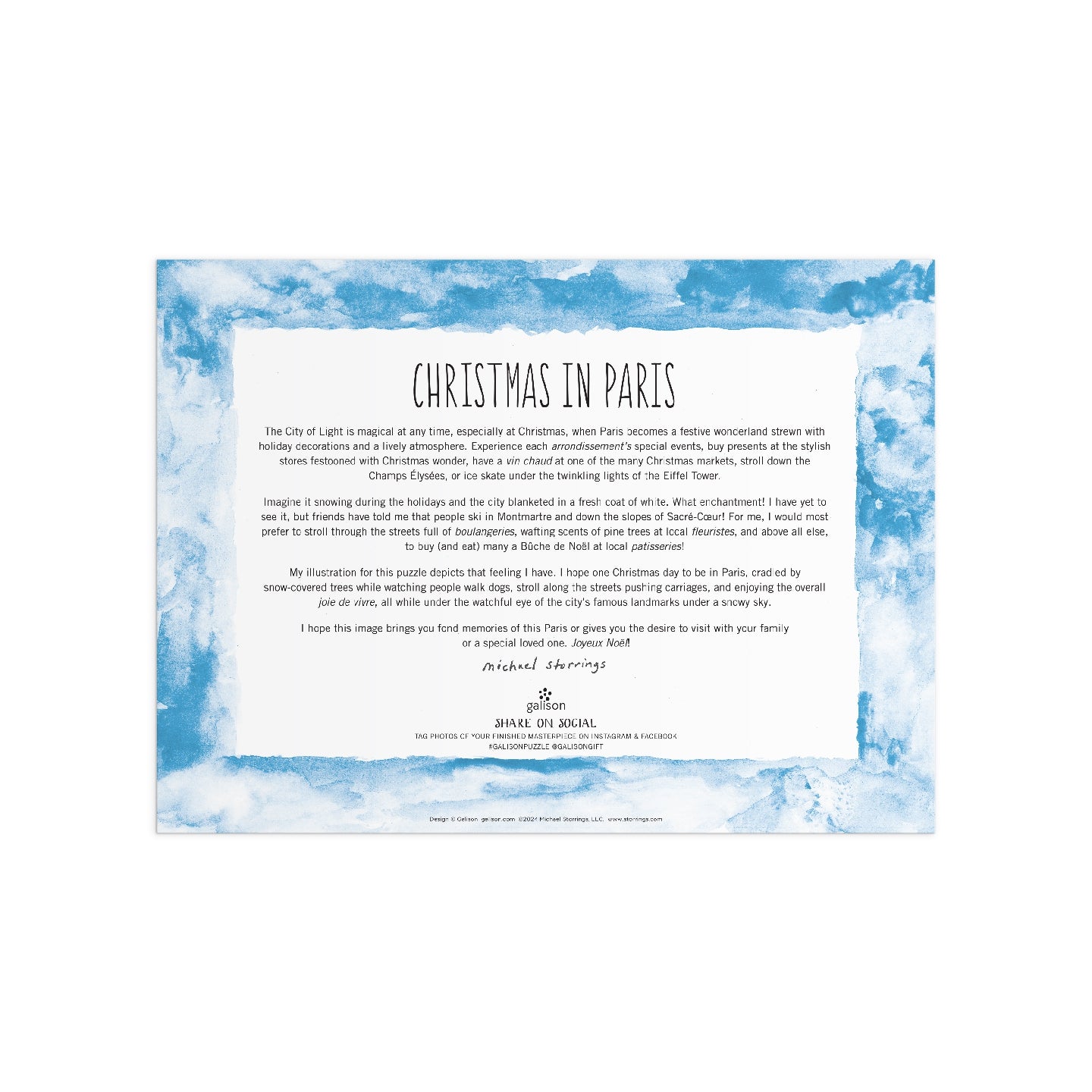 Michael Storrings Christmas in Paris 1000 Piece Foil Puzzle