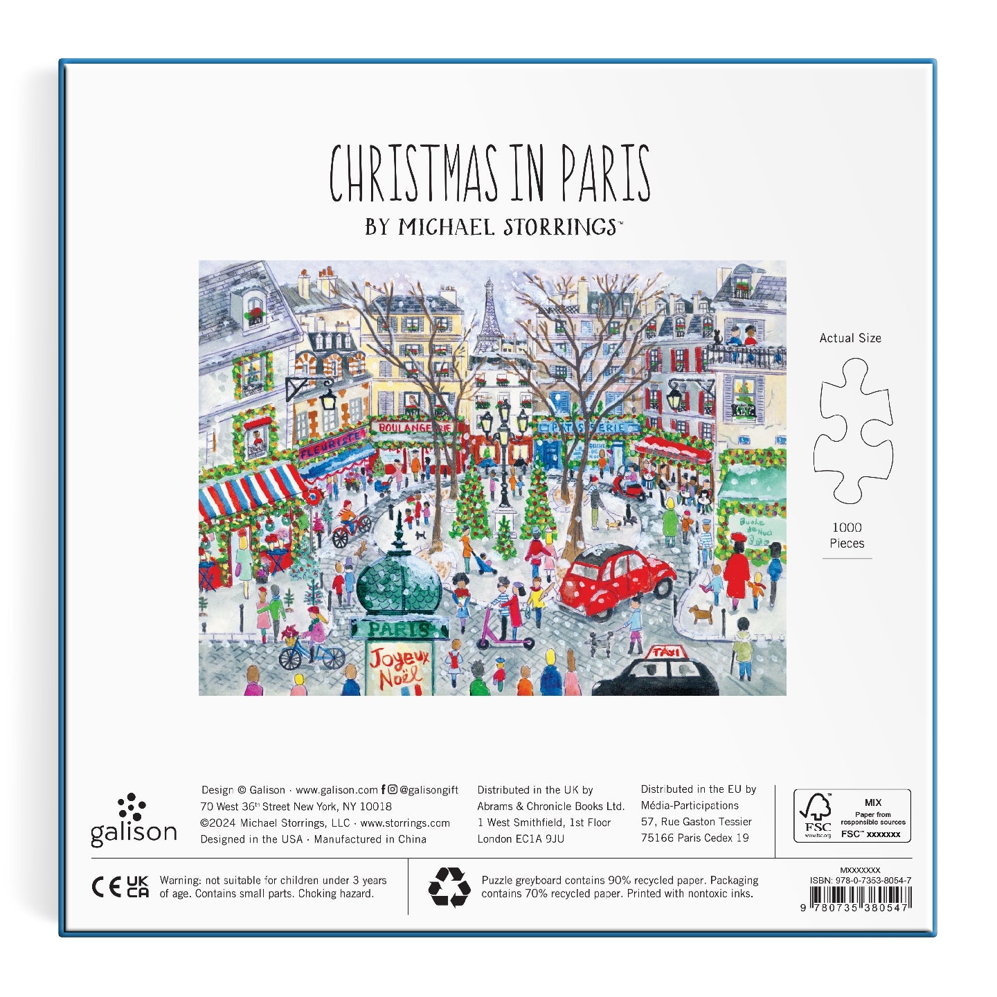 Michael Storrings Christmas in Paris 1000 Piece Foil Puzzle