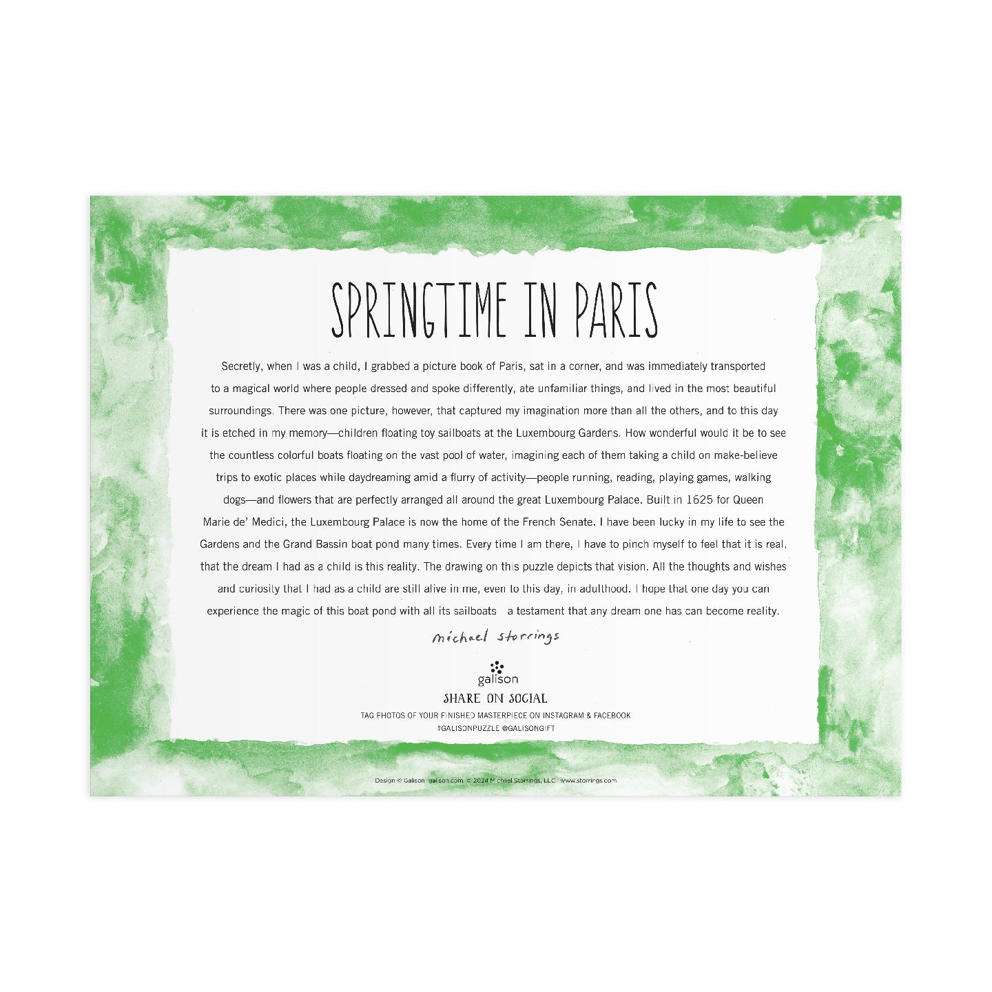 Michael Storrings Springtime in Paris 1000 Piece Puzzle