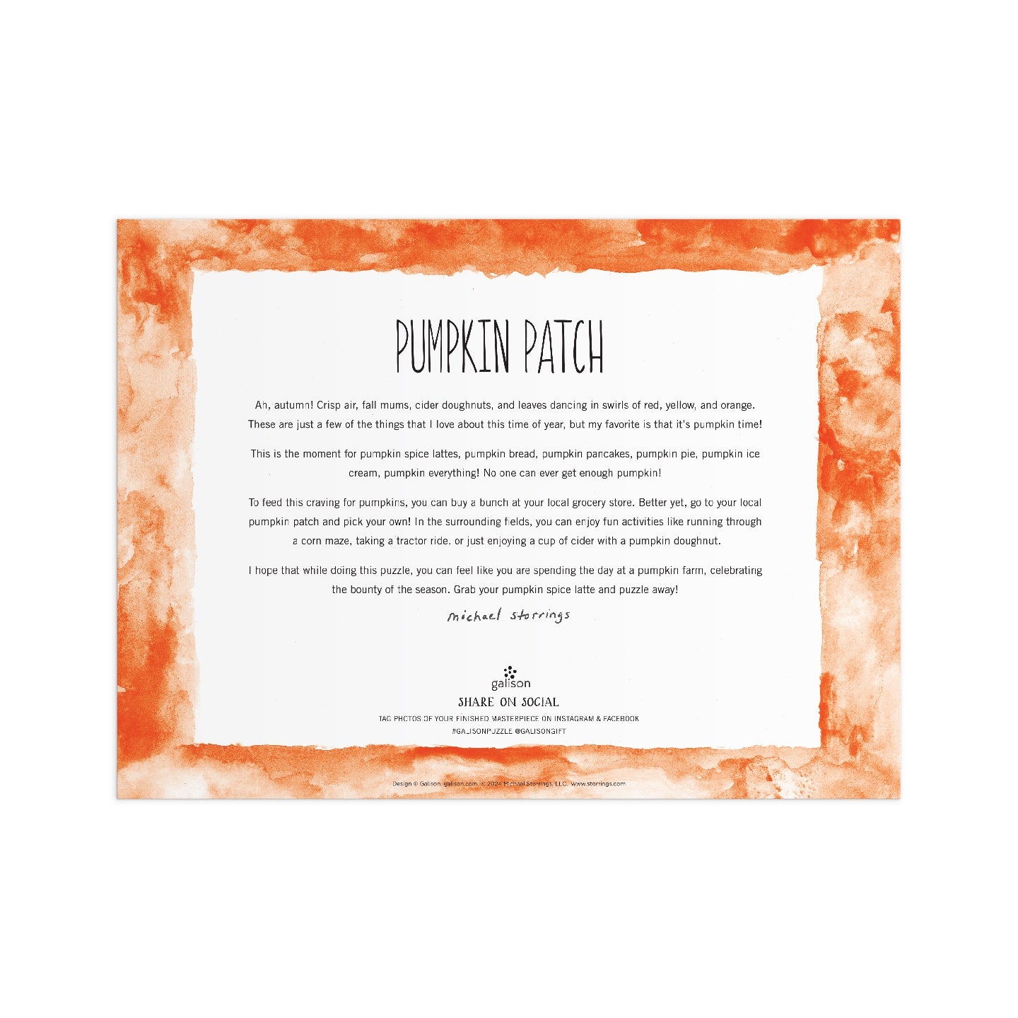 Michael Storrings Pumpkin Patch 1000 Piece Puzzle