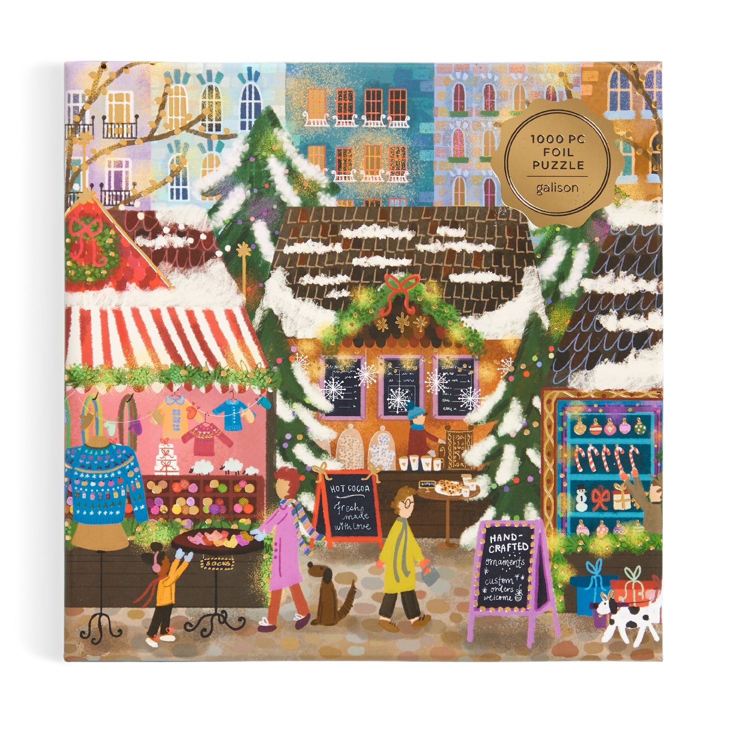 Joy Laforme Merry Market 1000 Piece Foil Puzzle in a Square Box