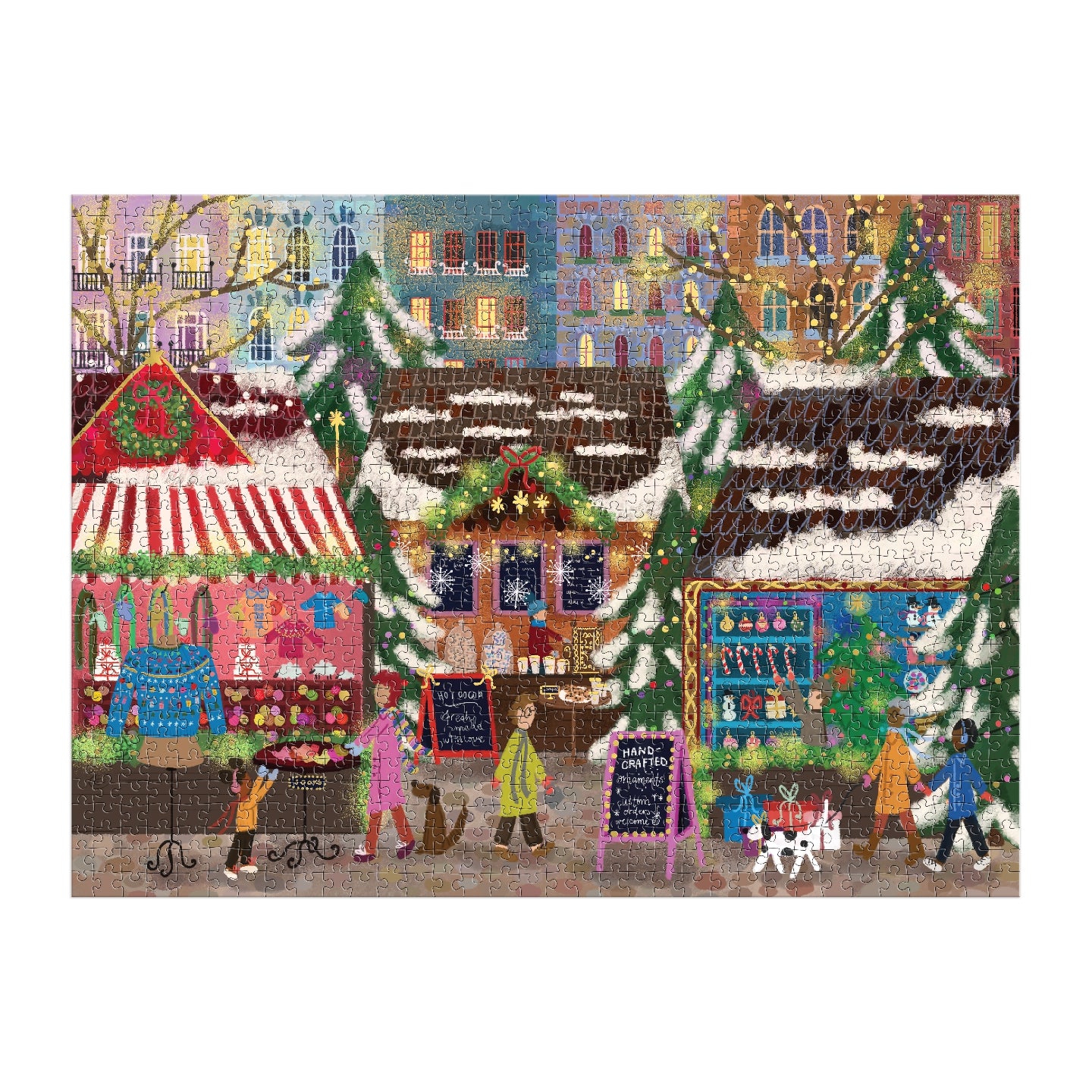 Joy Laforme Merry Market 1000 Piece Foil Puzzle in a Square Box