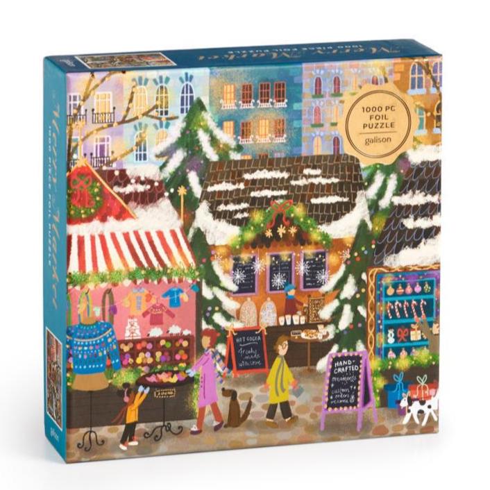 Joy Laforme Merry Market 1000 Piece Foil Puzzle in a Square Box