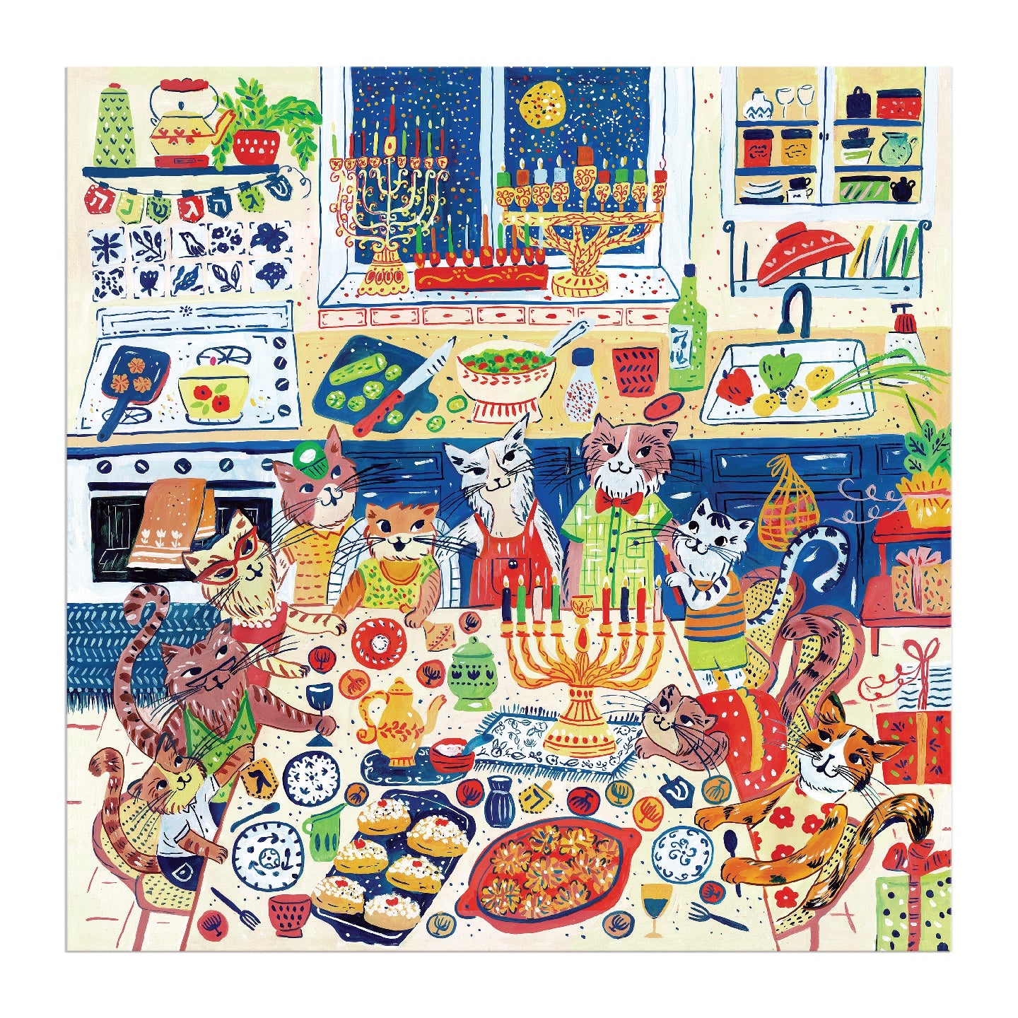 Happy Hanukcats 500 Piece Puzzle