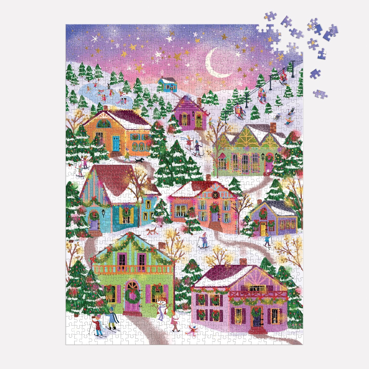 Joy Laforme Snowcap Village 1000 Piece Foil Puzzle