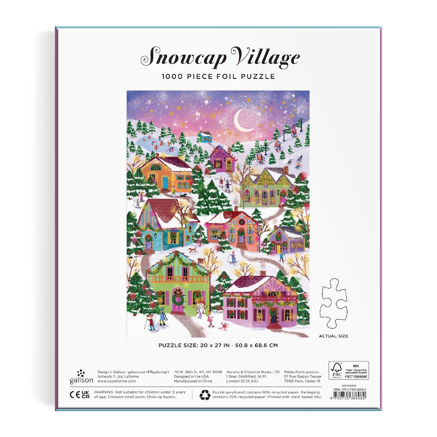 Joy Laforme Snowcap Village 1000 Piece Foil Puzzle