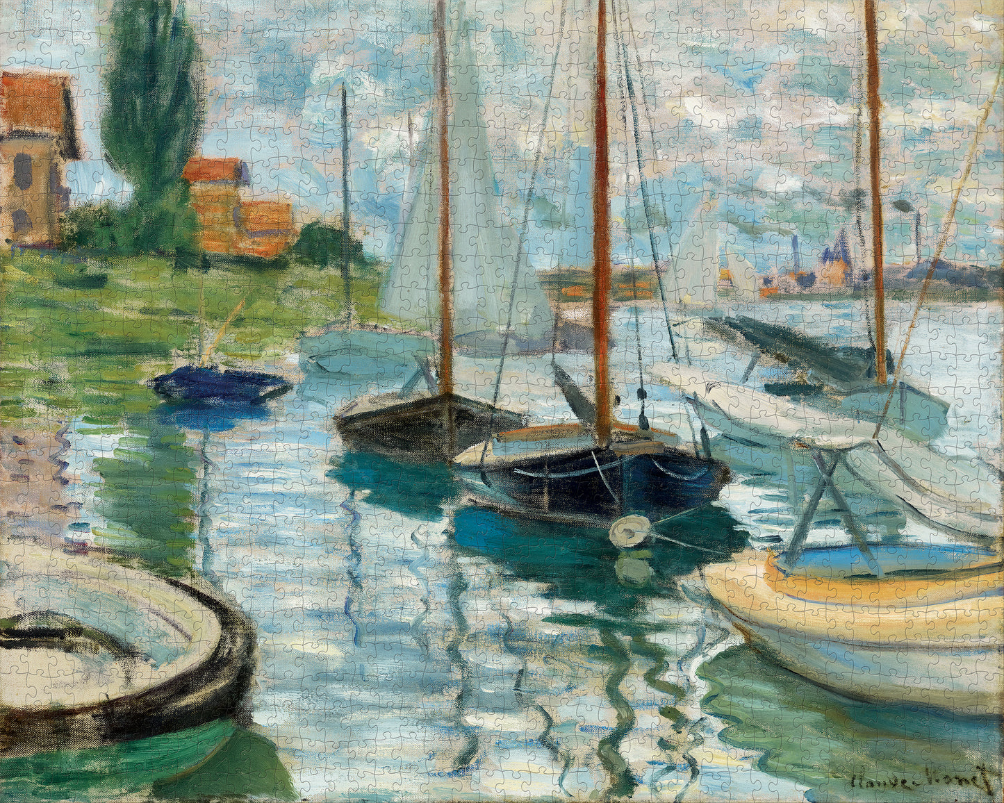 Claude Monet Sailboats on the Seine 1000-Piece Jigsaw Puzzle