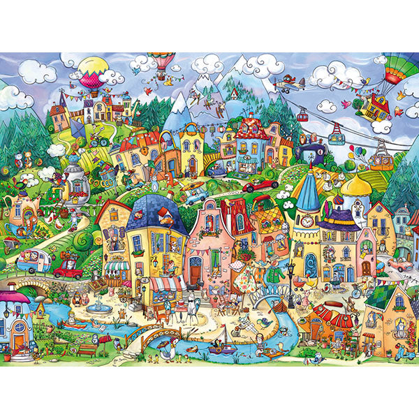 Happytown, Rita Berman, 1500 Pieces Puzzle
