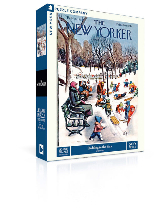 Sledding in the Park 500 Piece Jigsaw Puzzle