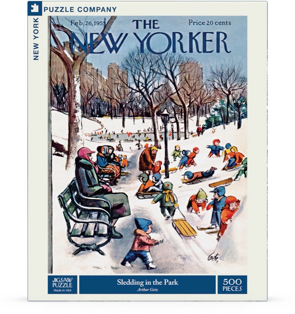 Sledding in the Park 500 Piece Jigsaw Puzzle