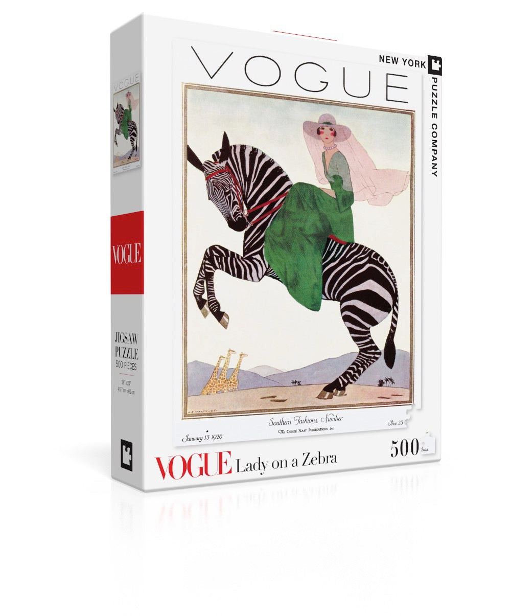 Lady on a Zebra 500 Piece Jigsaw Puzzle