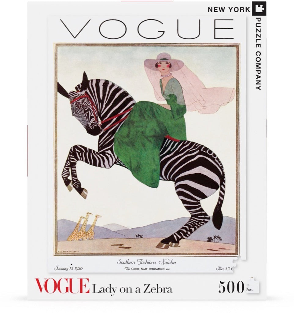 Lady on a Zebra 500 Piece Jigsaw Puzzle