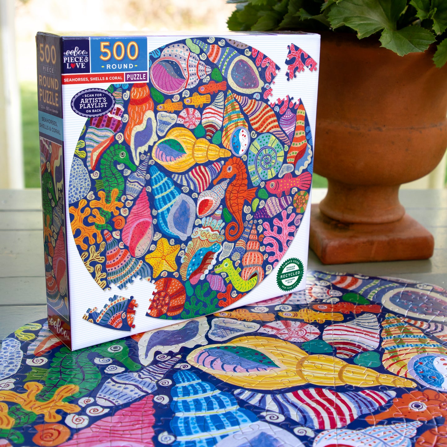 Seahorses, Shells & Coral 500 Round Puzzle