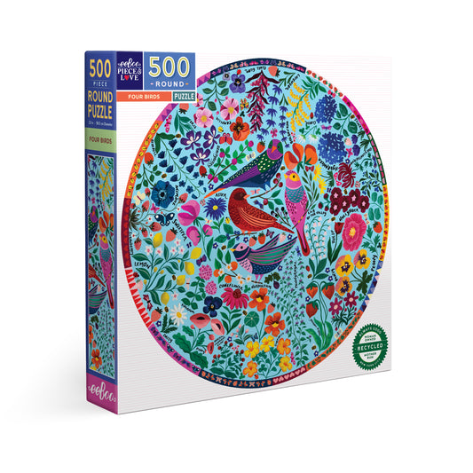 Four Birds 500 Piece Round Puzzle