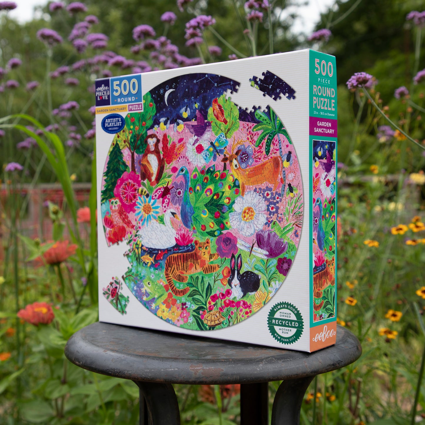 Garden Sanctuary 500 Piece Round Puzzle