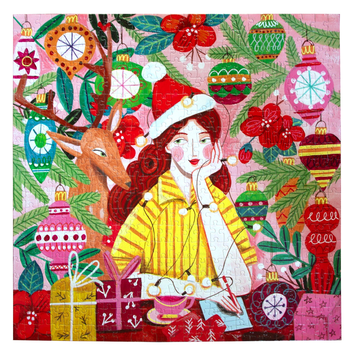 Ms. Santa's Reindeer 500 Piece Square Puzzle