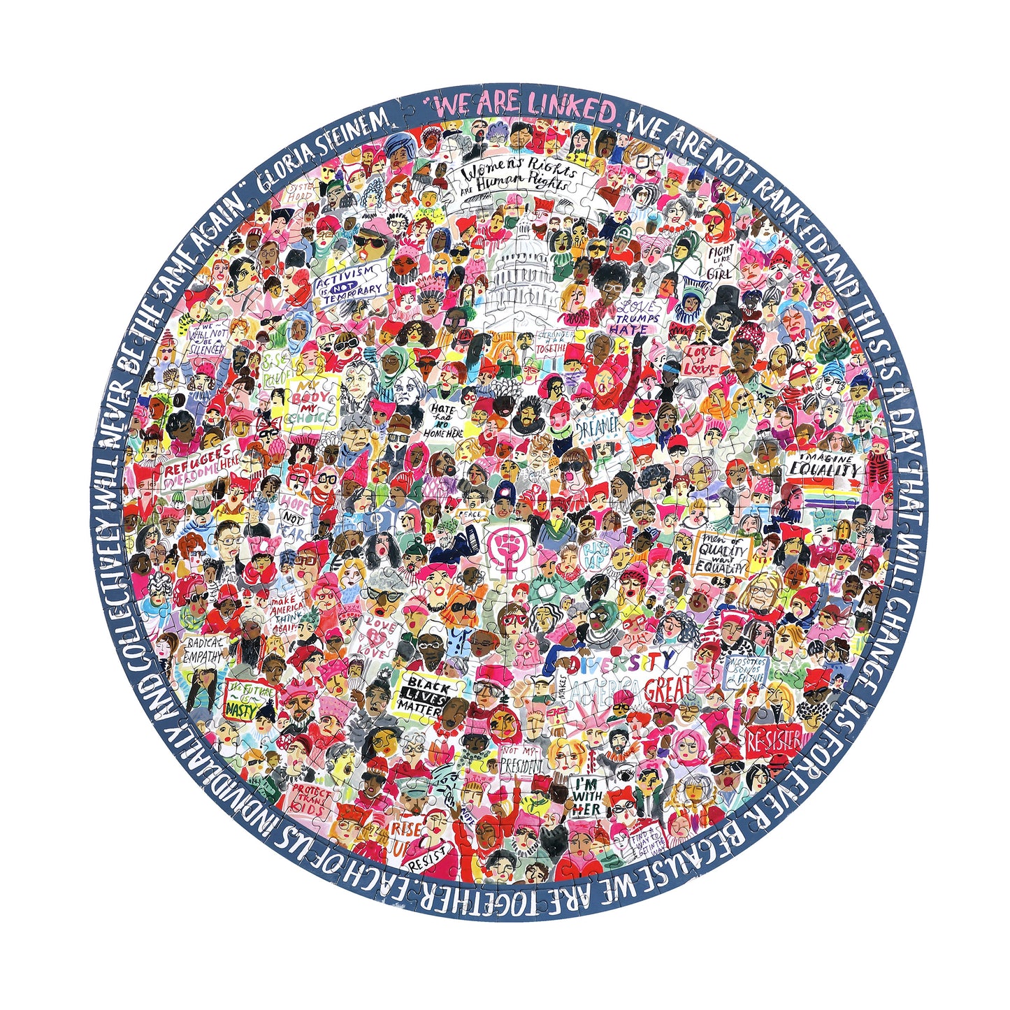 Women March! 500 Piece Round Puzzle