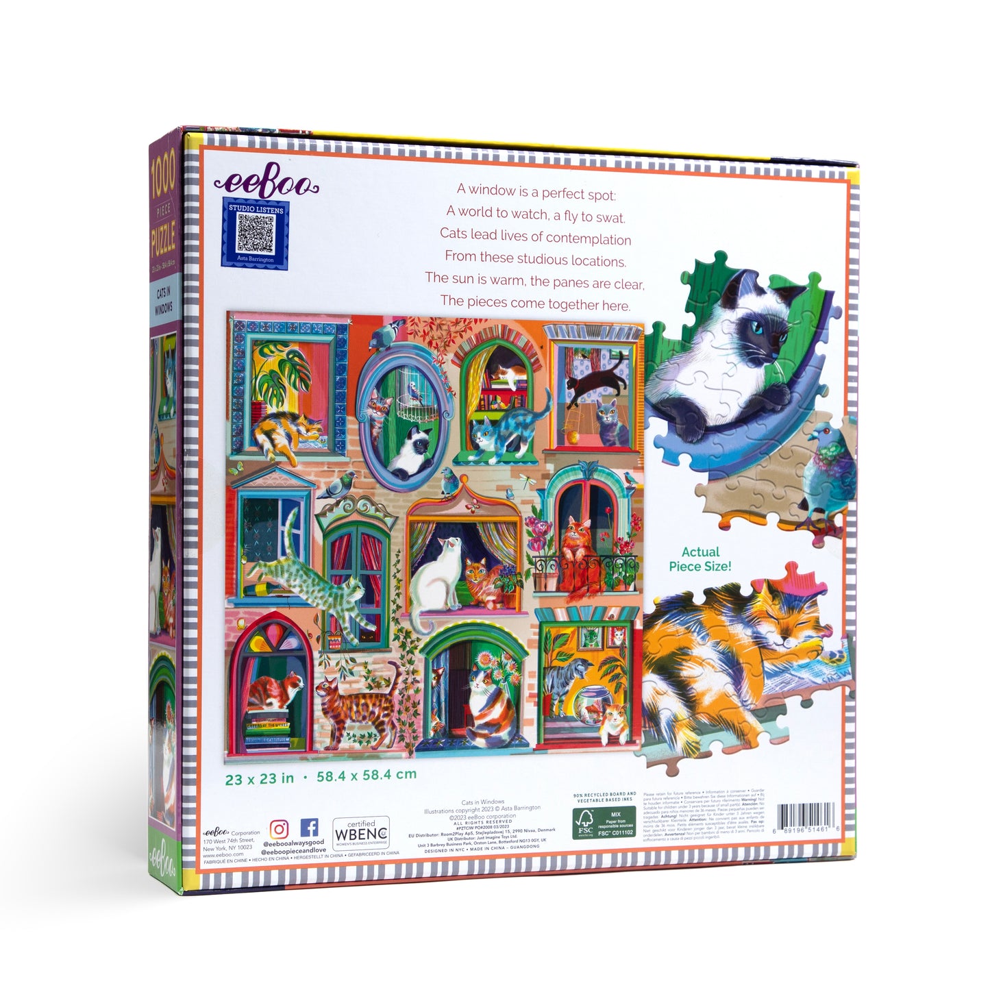 Cats in Windows 1000 Piece Puzzle